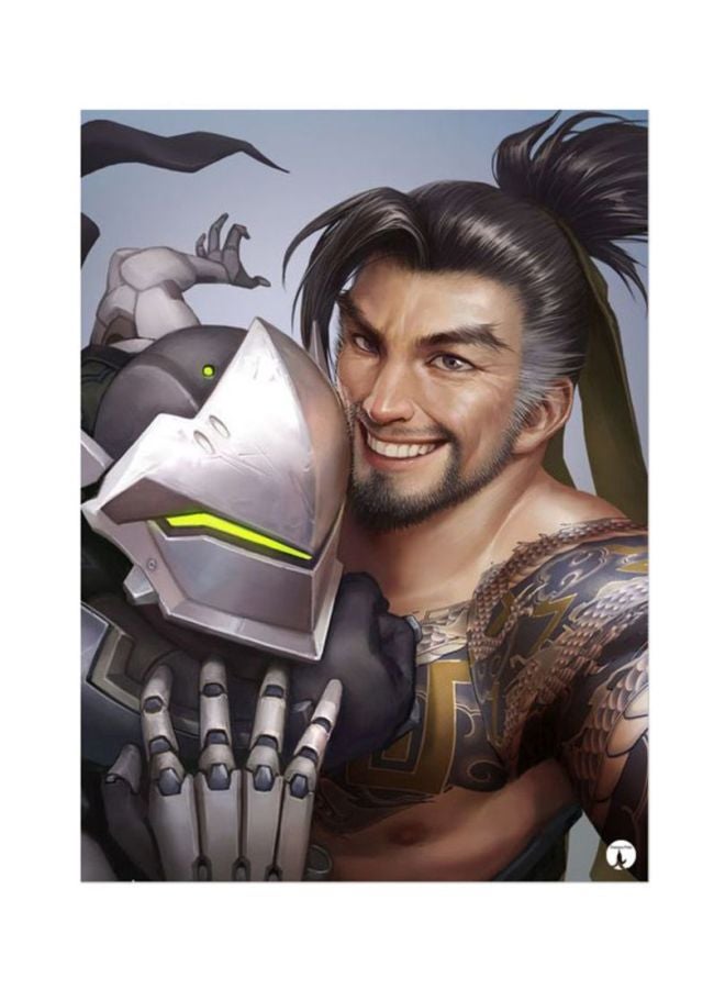 بي بي لوحة ماوس بتصميم لعبة الفيديو "Overwatch" متعدد الألوان