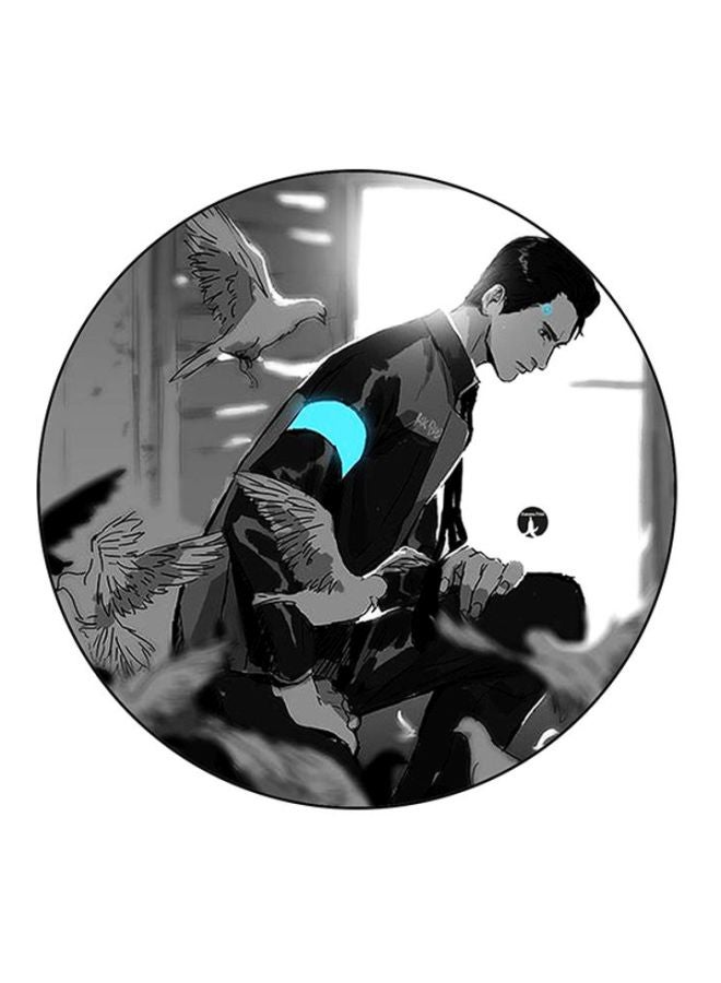 BP Printed Round Mouse Pad Grey/Black/Blue