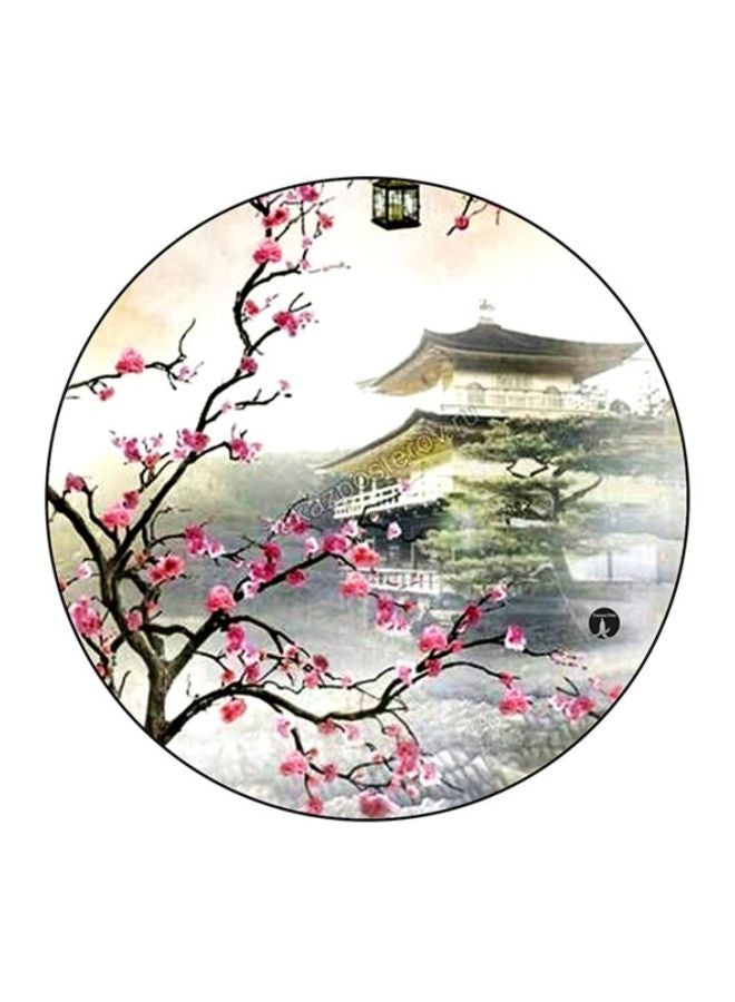 Printed Mouse Pad Beige/Green/Pink