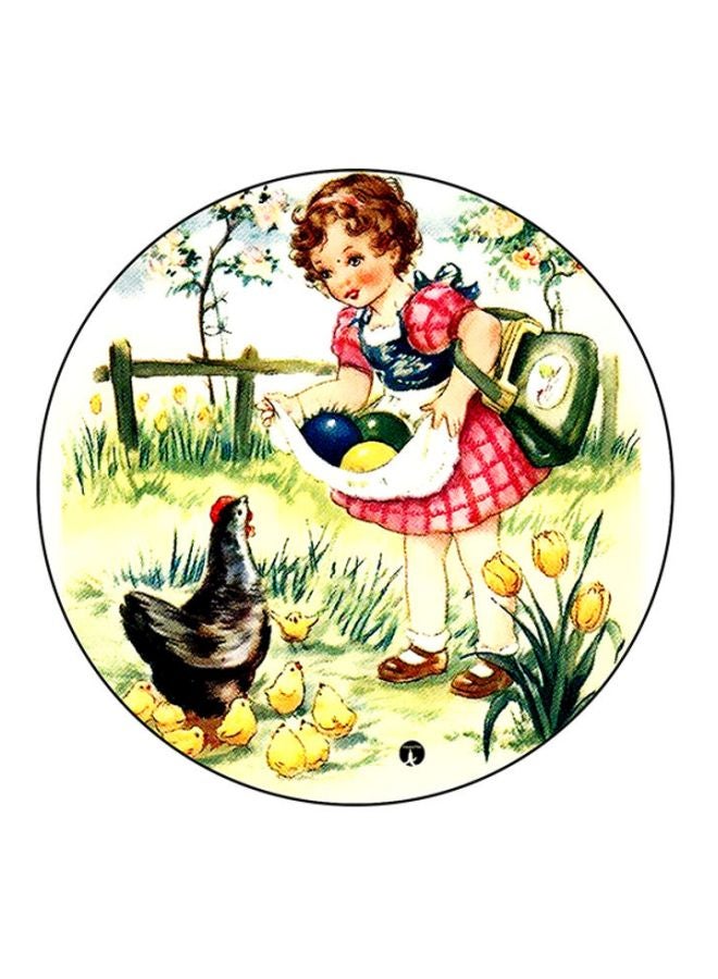 BP Vintage Art Printed Mouse Pad Yellow/Green/Red