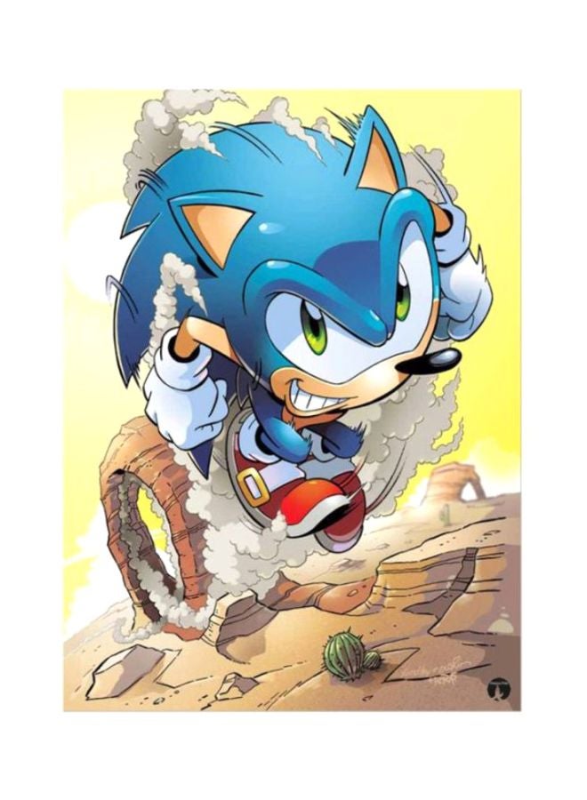 BP The Video Game Sonic Printed Mousepad Blue/Yellow/Brown