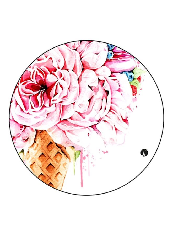 Flowers Mouse Pad White/Pink/Beige