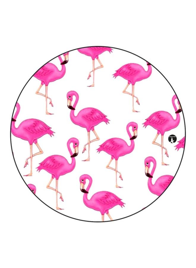 بي بي لوح ماوس بطبعة طائر فلامنجو أبيض/ وردي