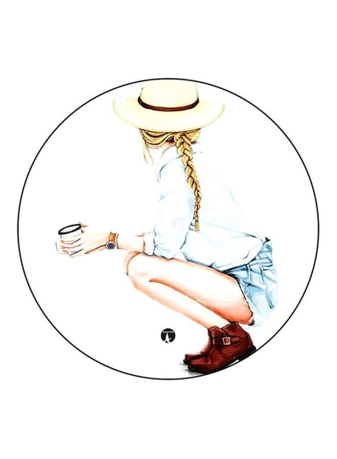 بي بي لوحة ماوس برسمة فتاة أبيض/أزرق/بيج