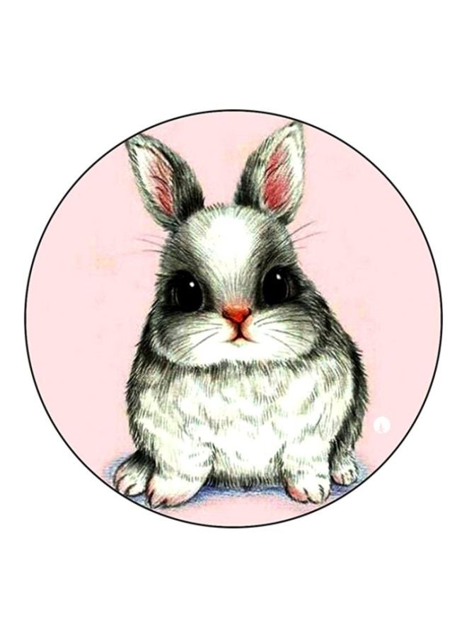 BP A Rabbit Printed Mouse Pad Pink/White/Black