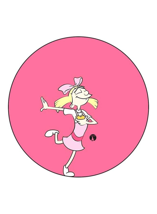 لوحة ماوس مزينة بطبعة من مسلسل كرتون "Hey Arnold" وردي/بيج/أصفر