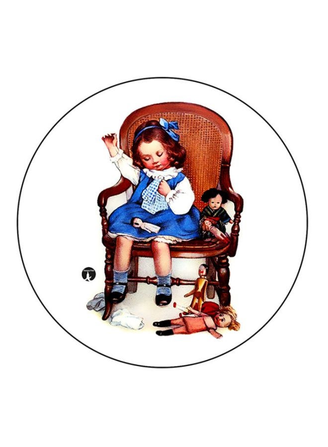 BP A Girl Printed Mouse Pad Blue/Brown/White