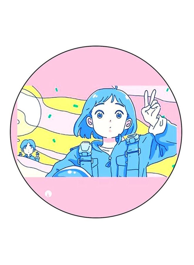 Girl Printed Mouse Pad Pink/Blue/Yellow