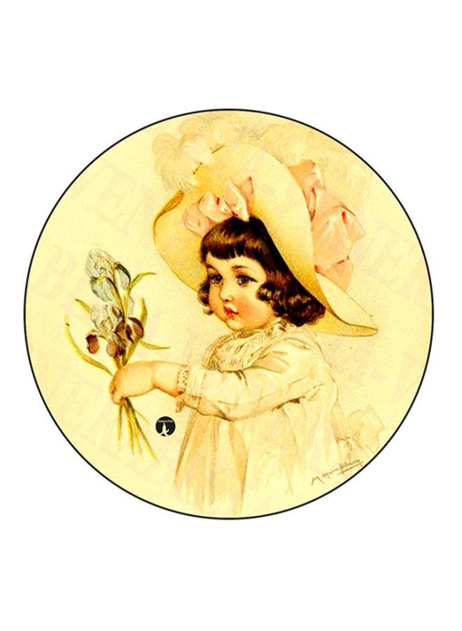 BP Vintage Art Printed Mouse Pad Yellow