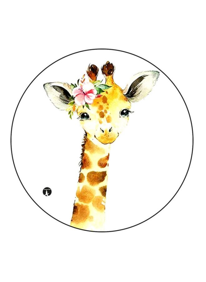 BP A Giraffe Printed Mouse Pad White/Yellow/Pink