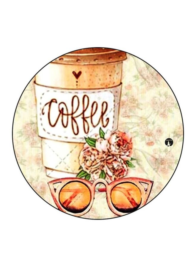 BP Vintage Art Printed Mouse Pad White/Beige/Brown