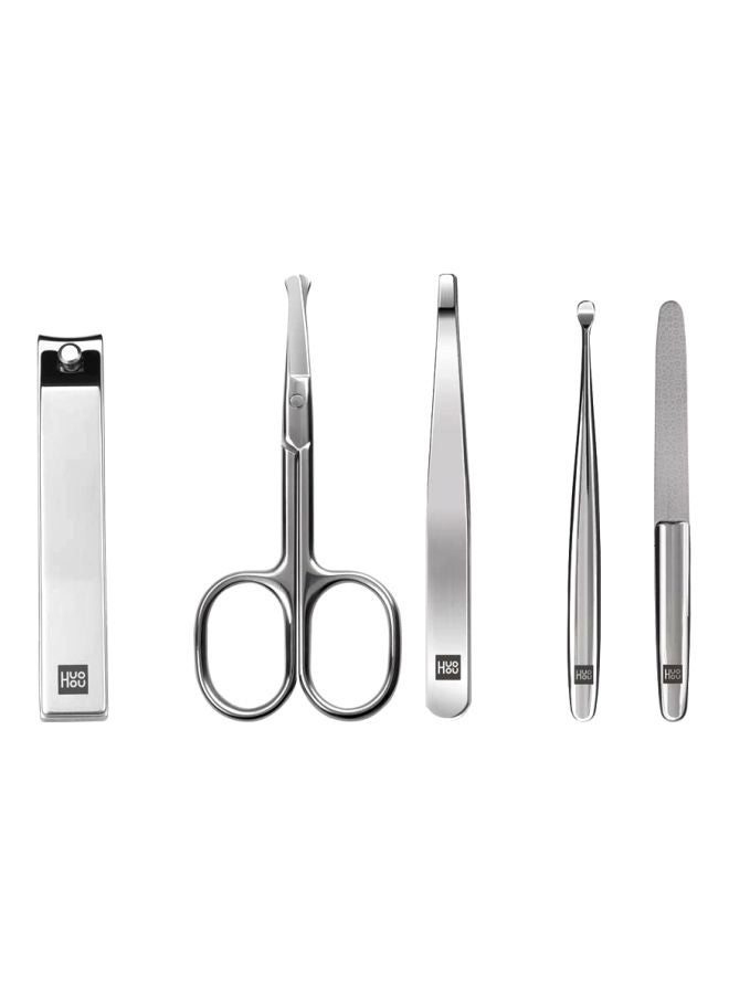 5-Piece Stainless Steel Nail Clipper Set Silver