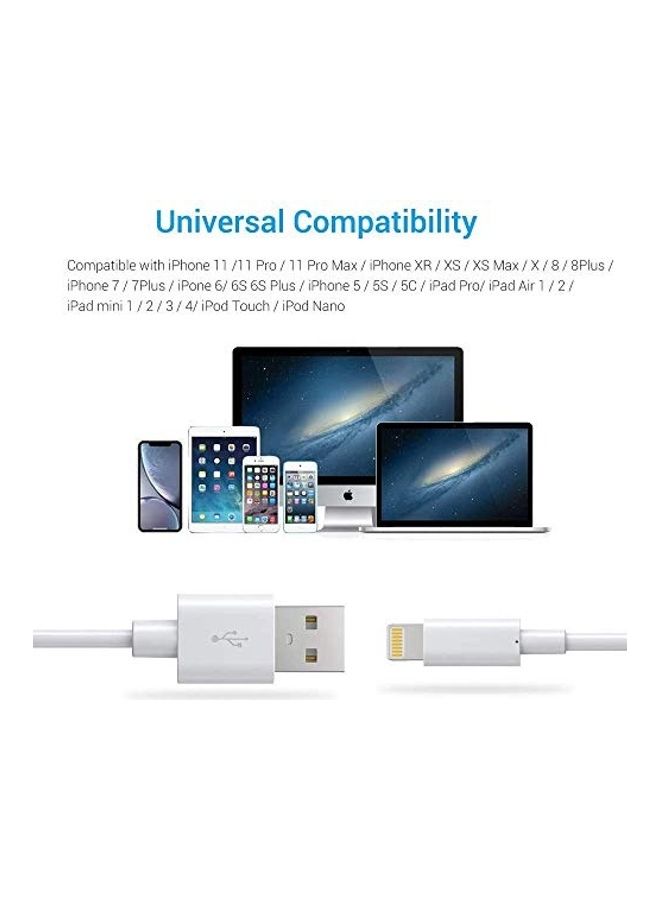 Generic - 3-Piece USB Lightning Data Sync And Charging Cable Set White - Image 1