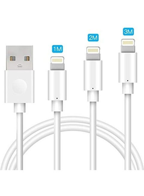 USB Lightning Data Sync And Charging Cable White