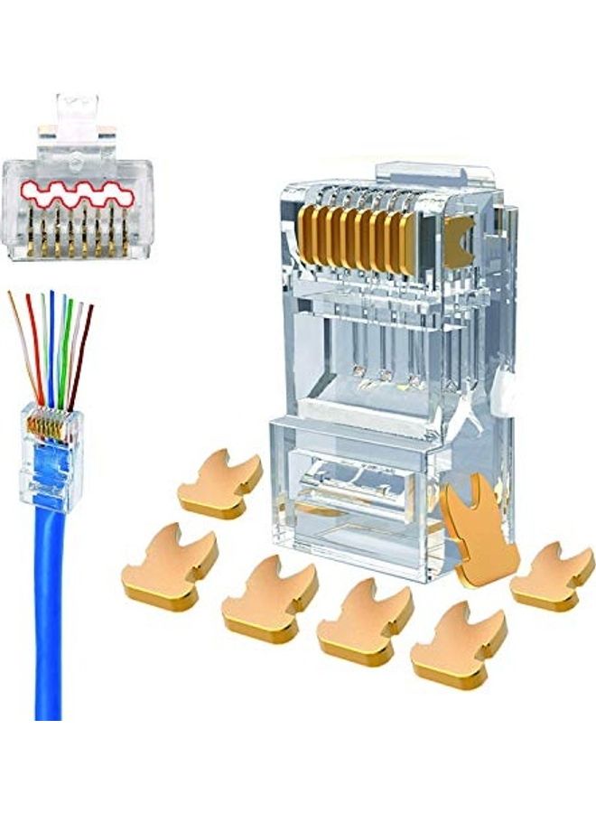 تسوق ماركة غير محددة ومجموعة موصلات RJ45 كبيرة Cat6A Cat6 مكونة من 20 ...