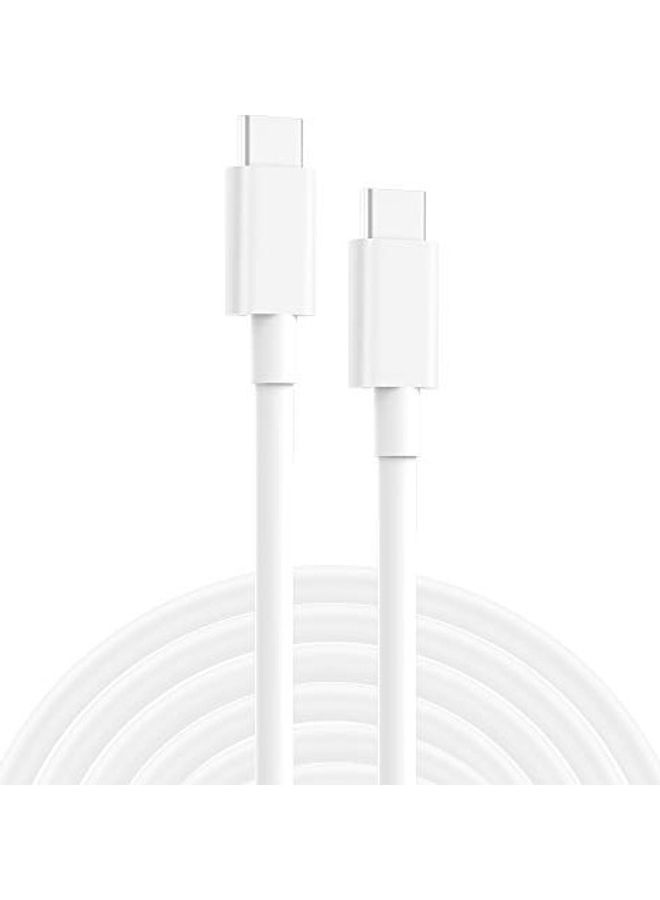 مجموعة كابلات للشحن من USB C إلى USB C ومُكونة من قطعتين أبيض - Image 1