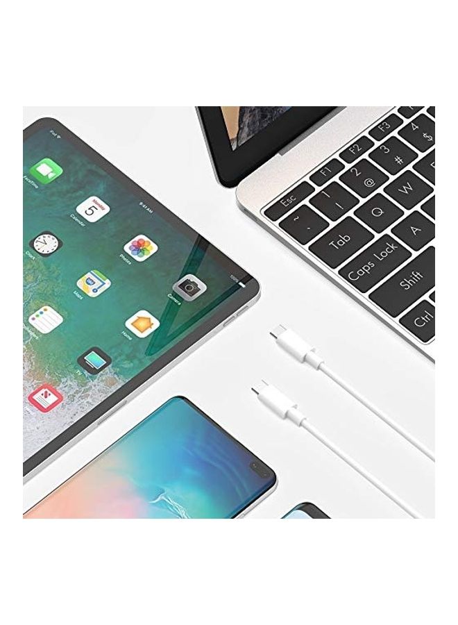مجموعة كابلات للشحن من USB C إلى USB C ومُكونة من قطعتين أبيض - Image 2