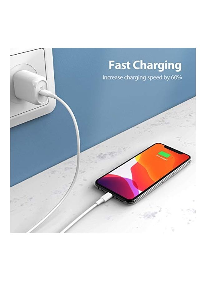 Generic - MFi Certified USB C to Lightning Cable Pack Of 2 White - Image 1