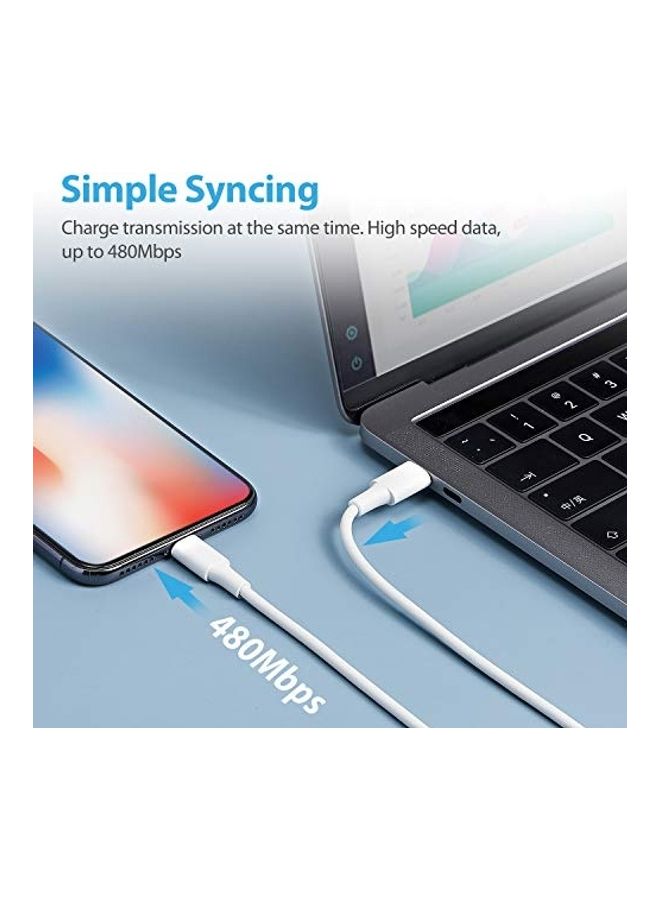 Generic - MFi Certified USB C to Lightning Cable Pack Of 2 White - Image 1