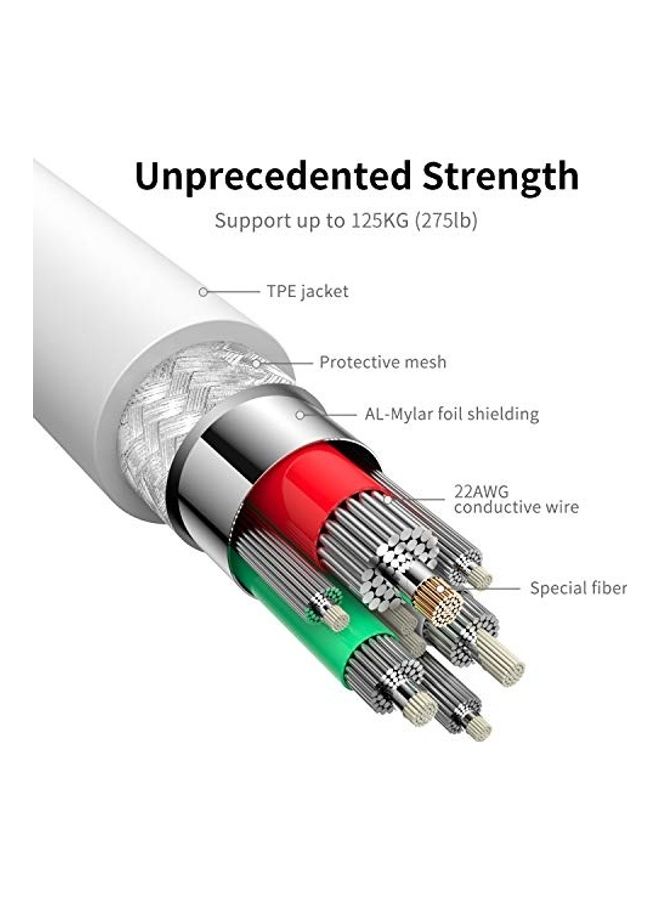 MFi Certified USB Fast Charging Lightning Cable For iPhone White - Image 2