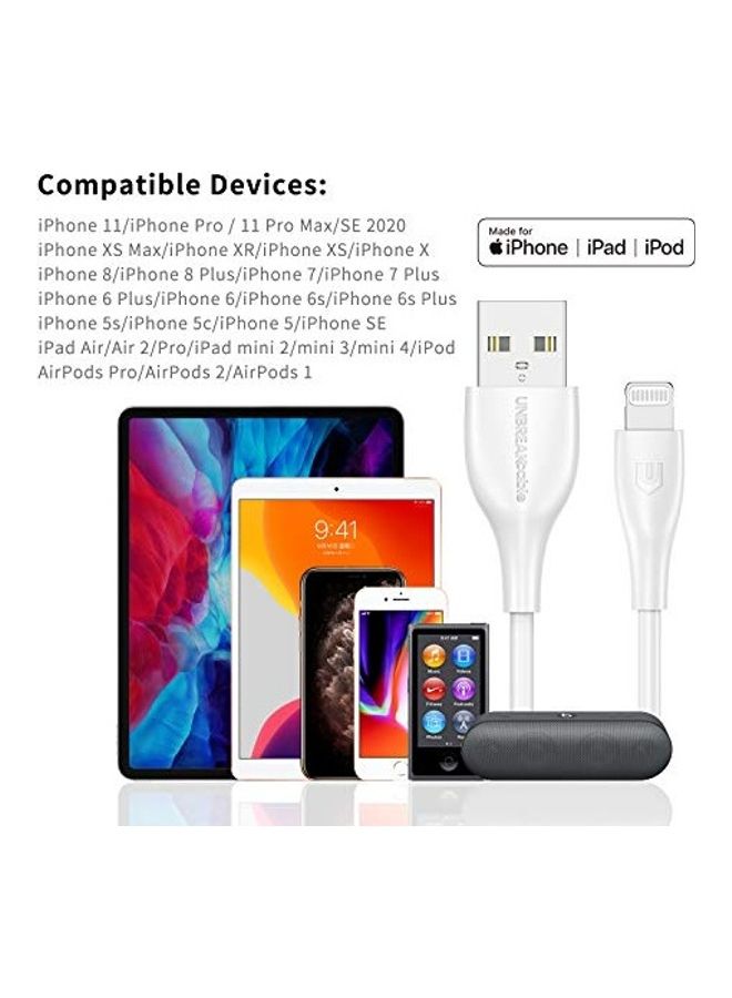 MFi Certified USB Fast Charging Lightning Cable For iPhone White - Image 4