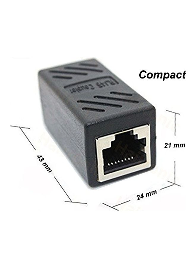 Haitronic RJ45 Coupler ethernet LAN Connector Cable Pack Of 2 black - Image 2