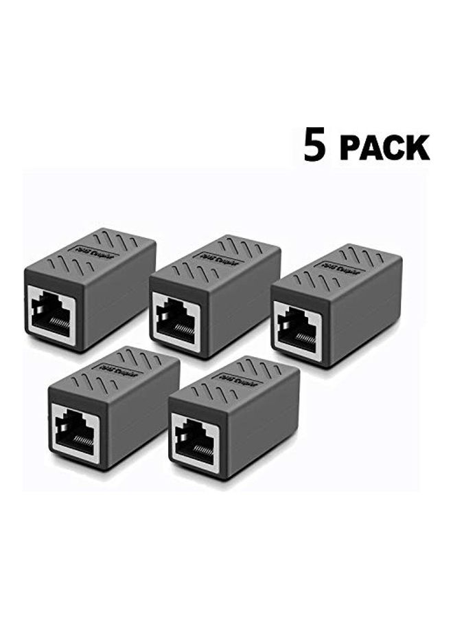 RJ45 Coupler Network Connectors Pack Of 5 black - Image 1