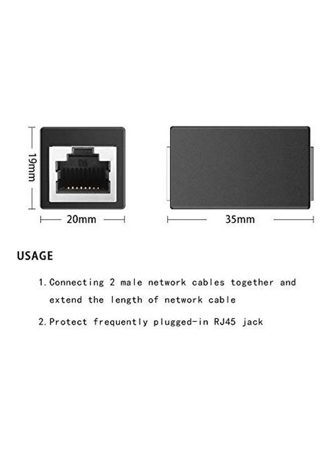 RJ45 Coupler Network Connectors Pack Of 5 black - Image 3