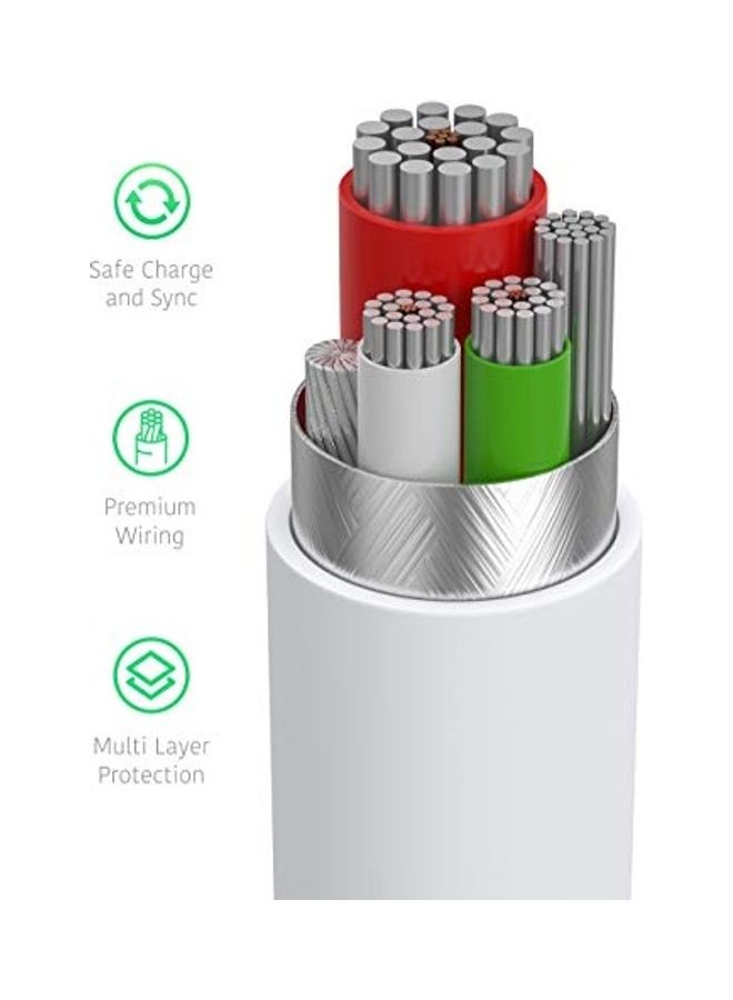 Generic - MFi Certified Lightning to USB C Short Cable White - Image 1