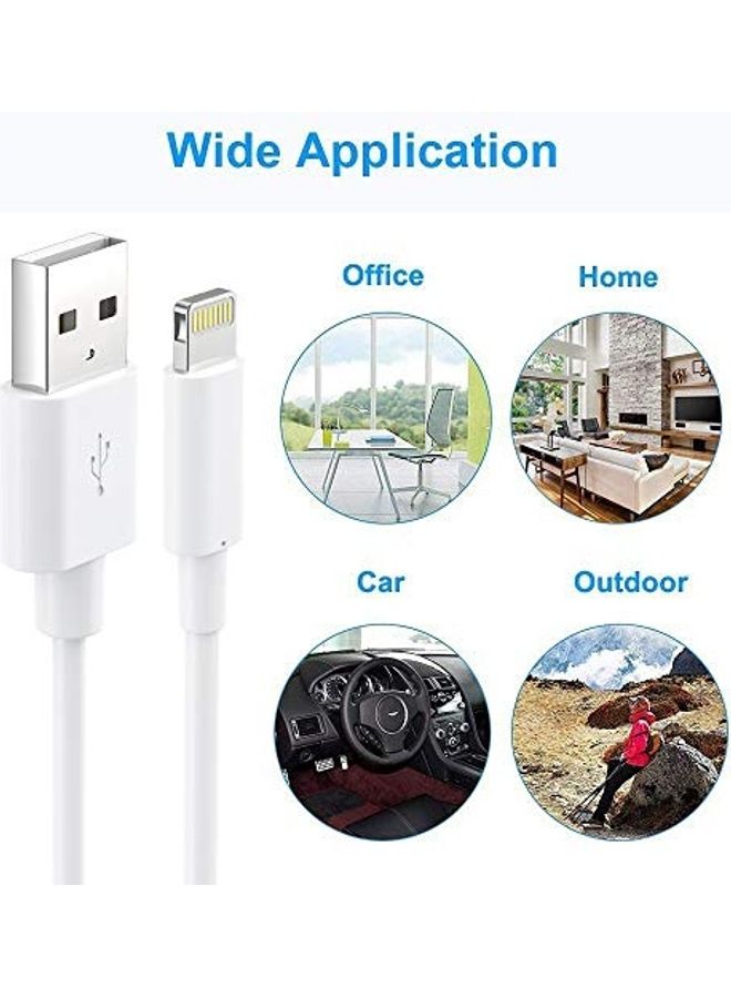 مجموعة كابلات شحن فاخرة من لايتنينغ إلى USB من 3 قطع . أبيض - Image 3