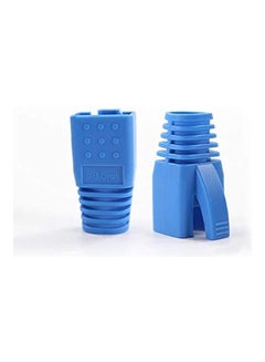 50-Piece Cat6 Strain Relief RJ45 Boot blue