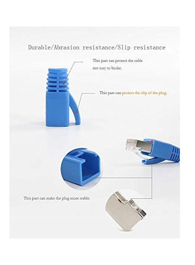 Generic - 50-Piece Cat6 Strain Relief RJ45 Boot blue - Image 1