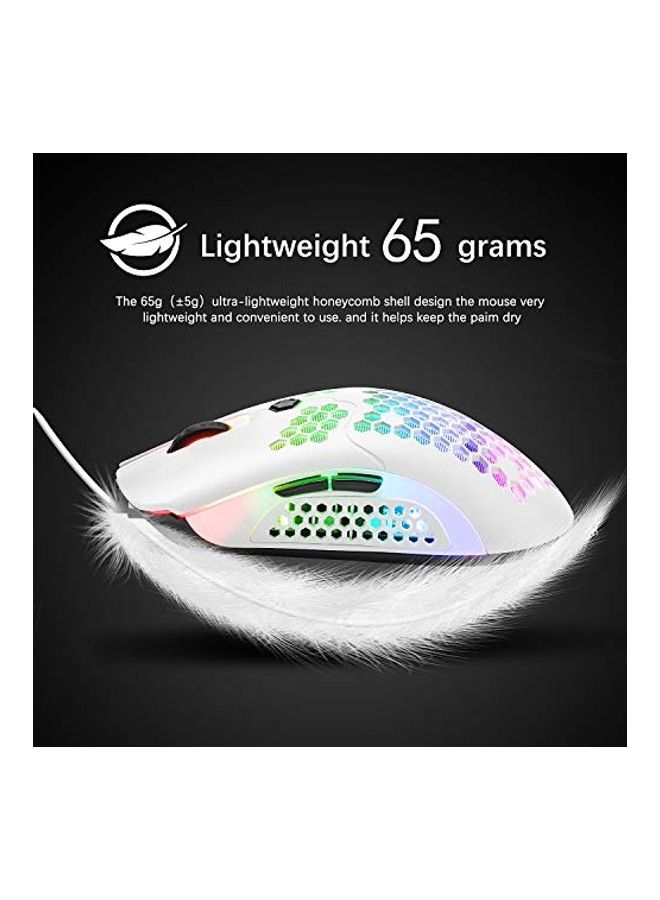 Honeycomb White Gaming Mouse Wired - Image 4