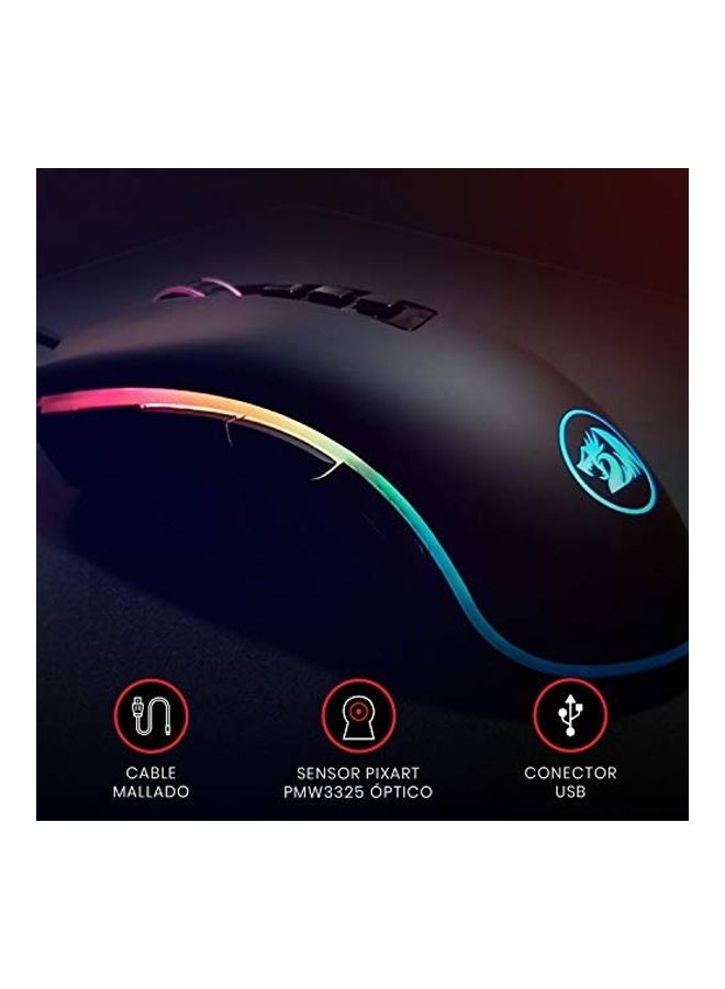 REDRAGON M711 Cobra Gaming Mouse with 16.8 Million RGB Color Backlit, 12,400 DPI Adjustable, Comfortable Grip, 8 Programmable Buttons, Black - Image 3