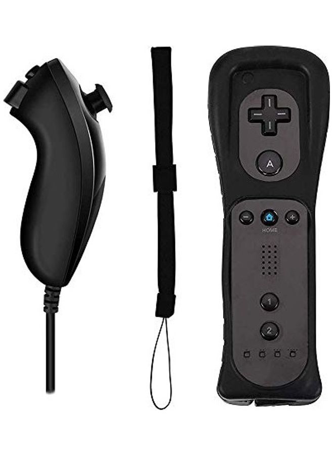 Remote Controller With Wii Nunchuk Gamepad Silicone Case And Wrist Strap Wireless - Image 1