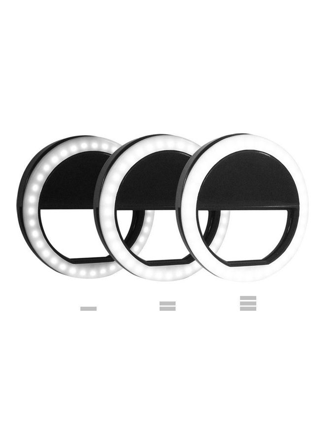 36-LED Round Selfie Ring Light With Camera Lamp White/Black  - Image 3