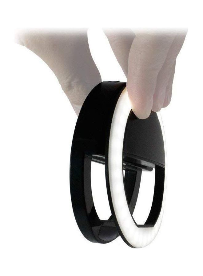 36-LED Round Selfie Ring Light With Camera Lamp White/Black  - Image 2