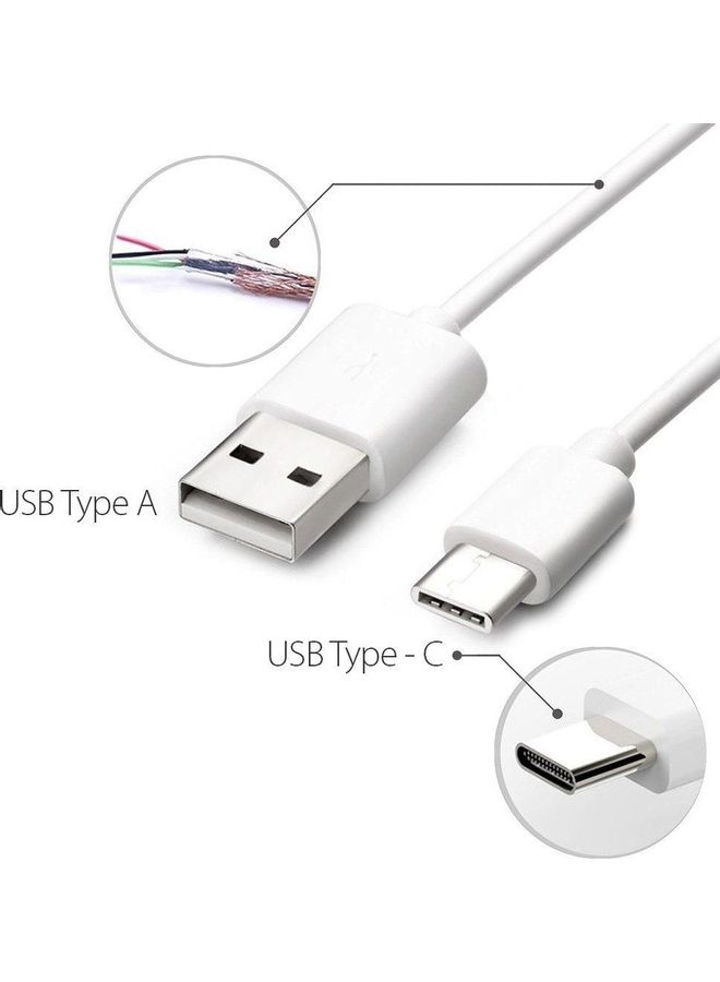 ريماكس كابل شحن سريع من USB إلى Type-C لهاتف جالاكسي S9 بلس/ نوت 8/ S8/ S8 بلس أبيض  - Image 2