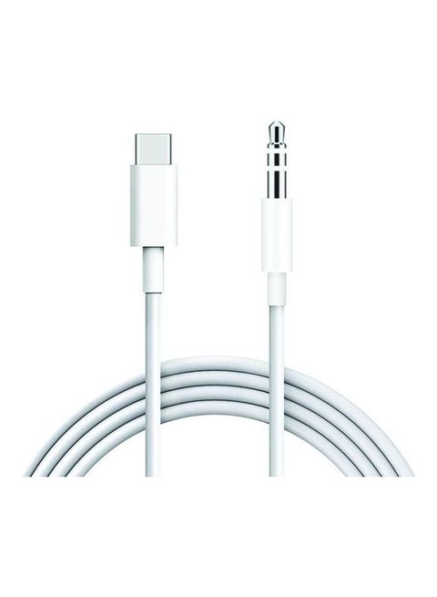 3.5mm Male To Micro Usb Stereo Audio Aux Cable For Android Phones White
