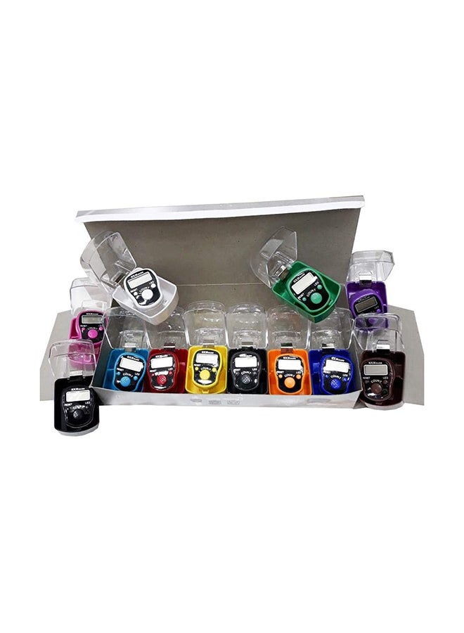 12-Piece LED Digital Tasbeeh Handheld Tally Counter With Case Multicolour  - Image 1