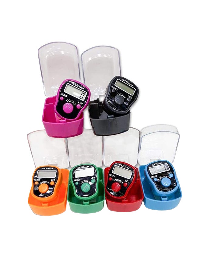 12-Piece LED Digital Tasbeeh Handheld Tally Counter With Case Multicolour  - Image 2