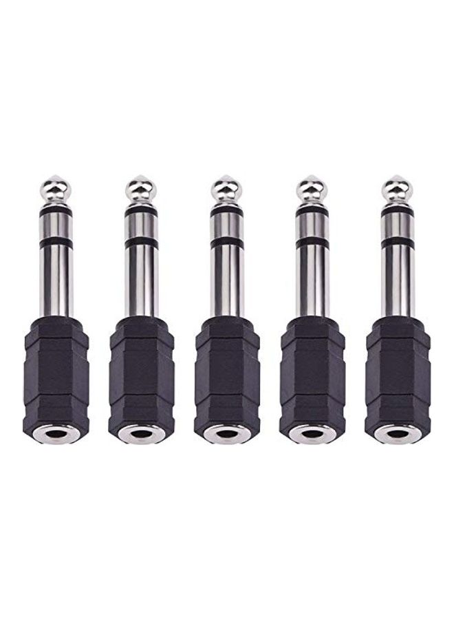 eBoot 6.35 mm Male To 3.5 mm Female Stereo Audio Earphone Jack Adapter Black/Silver  - Image 1