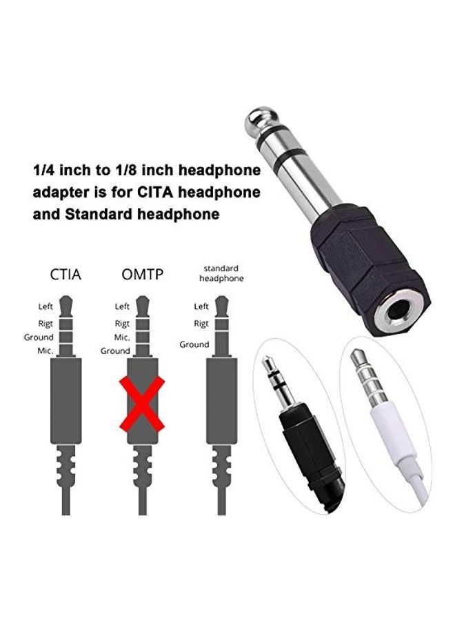 eBoot 6.35 mm Male To 3.5 mm Female Stereo Audio Earphone Jack Adapter Black/Silver  - Image 2