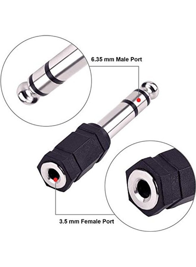eBoot 6.35 mm Male To 3.5 mm Female Stereo Audio Earphone Jack Adapter Black/Silver  - Image 5