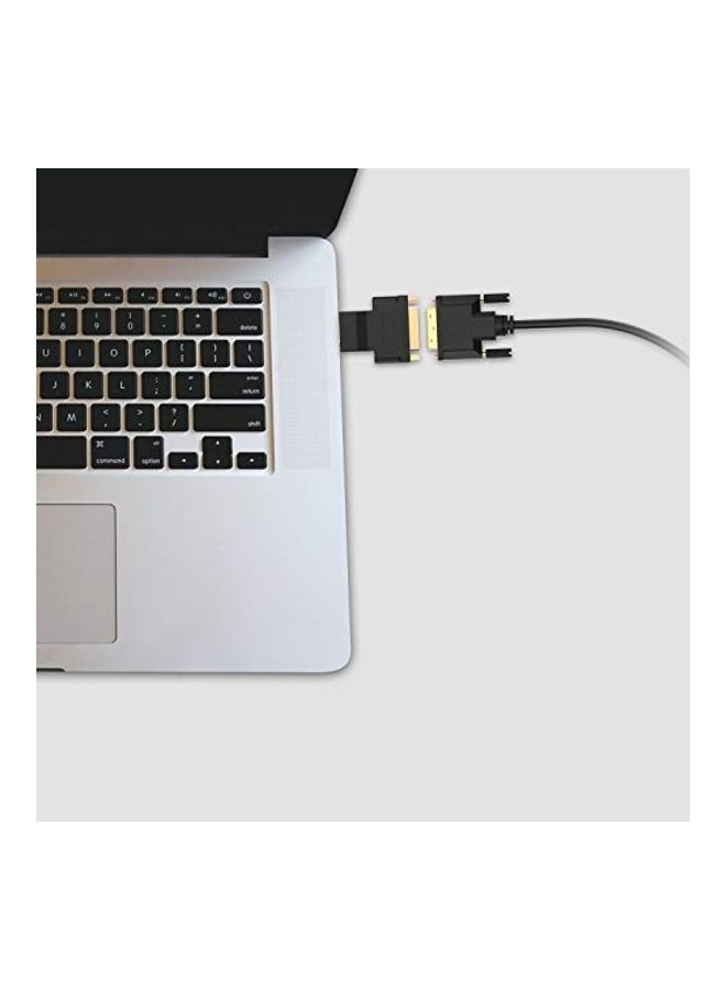 رانكي محول من HDMI (ذكر) إلى DVI (أنثى) مكون من قطعتين أسود/ذهبي - Image 5
