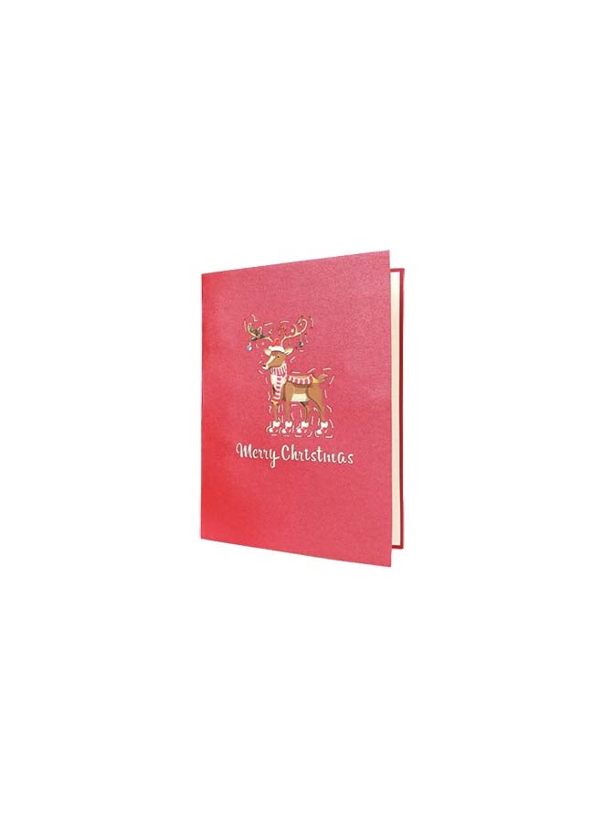 Abra Cards - Rudolph With Decorations And Wintery Backdrop Christmas Greeting Card - Image 1