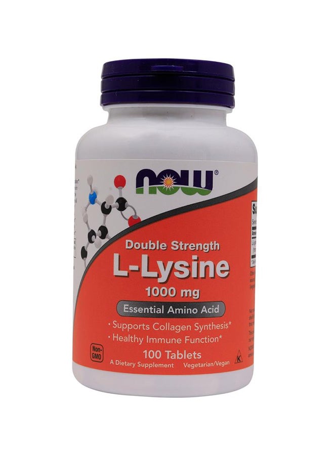Now Foods L-Lysine Double Strength - 100 Tablets - Image 1