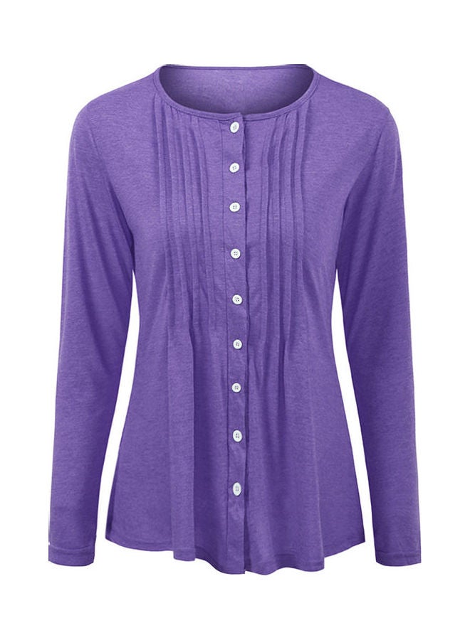 Button Detail Dress Purple - Image 5