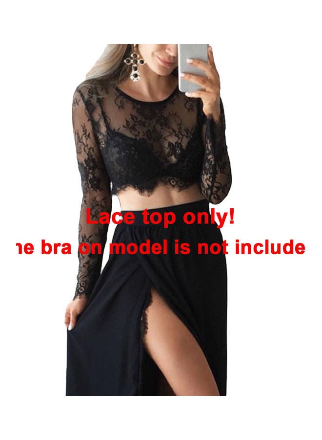 Lace Detail Dress Black - Image 2