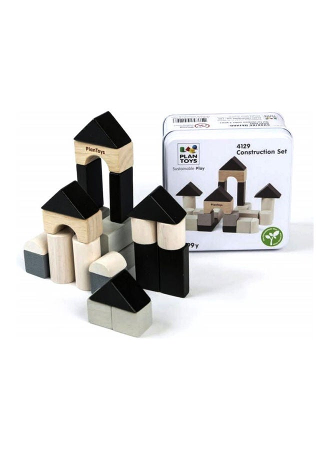 PlanToys Wooden Construction Set 1.75 x 1.75 x 3.5cm - Image 1